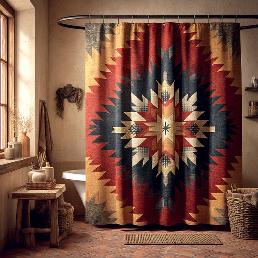 Sunset Tribal Burst Shower Curtain NCU0NTV903