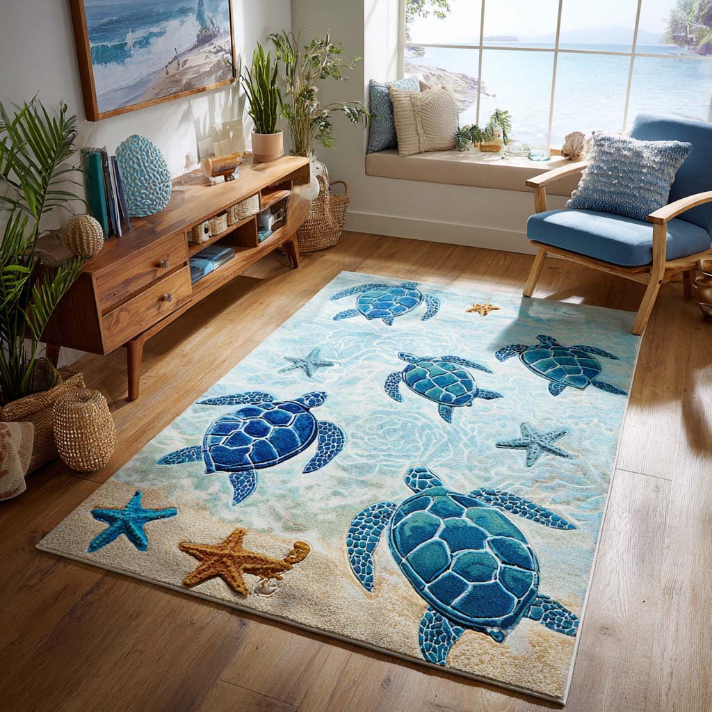 Sunset Turtle Area Rug NCU0NT10062