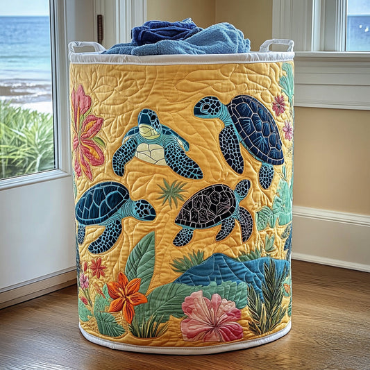 Sunset Turtle Quilted Laundry Basket NCU0PVL632