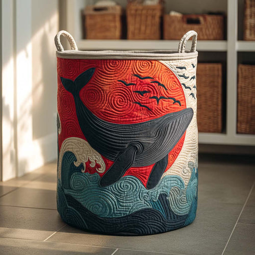 Sunset Whale Quilted Laundry Basket NCU0NXD408