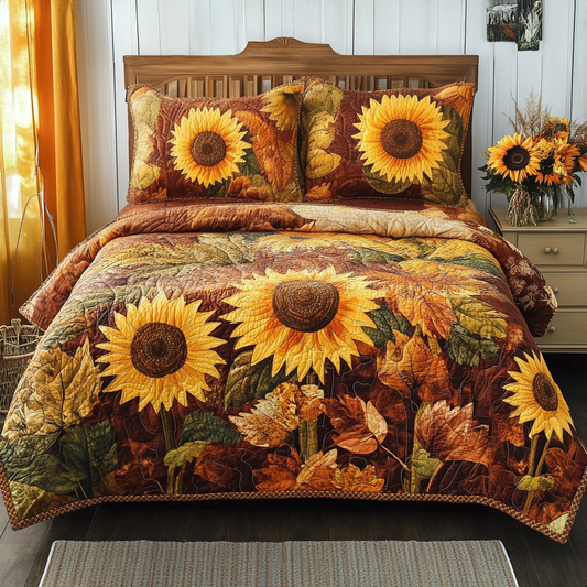 Sunshine Harvest 3-Piece Quilted Bedding Set NCU0TL1717