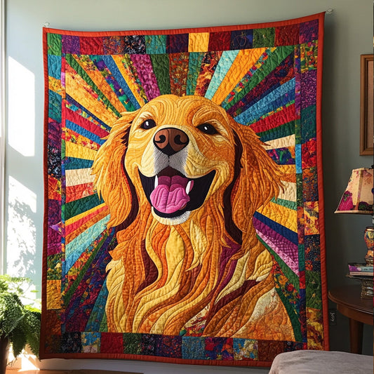 Sunshine Retriever Quilted Blanket NCU0PT358