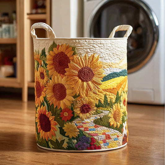 Sunshine Bloom Quilted Laundry Basket NCU0NTD1308