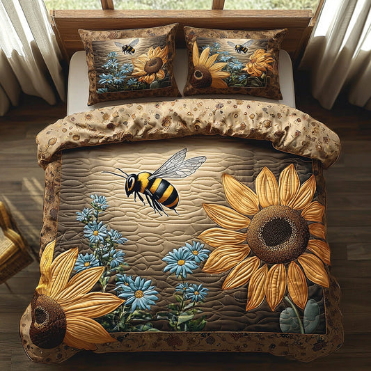 Sunshine Buzz 3-Piece Quilted Bedding Set NCU0DV552