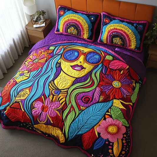 Sunshine Diva 3-Piece Quilted Bedding Set NCU0PVL346