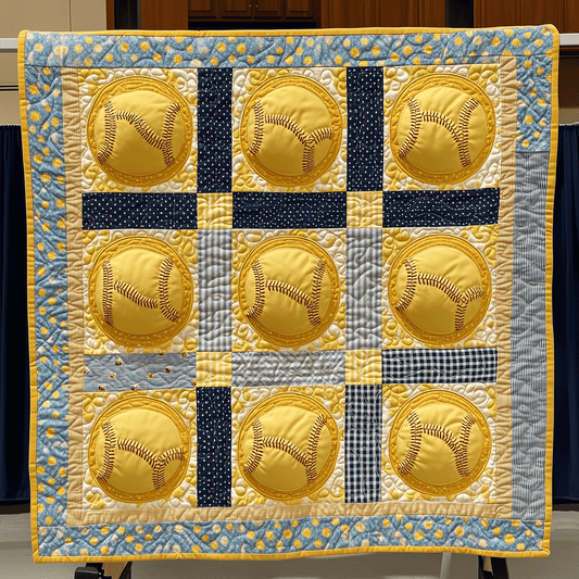 Sunshine Softball Quilted Blanket NCU0TH1476