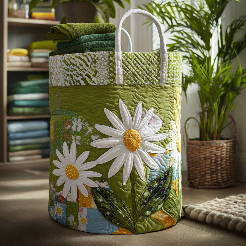 Sunshine Stems Quilted Laundry Basket NCU0PTT898  Quiltnest