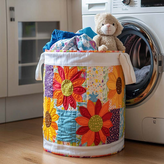 Sunshine Whispers Quilted Laundry Basket NCU0NNT1081
