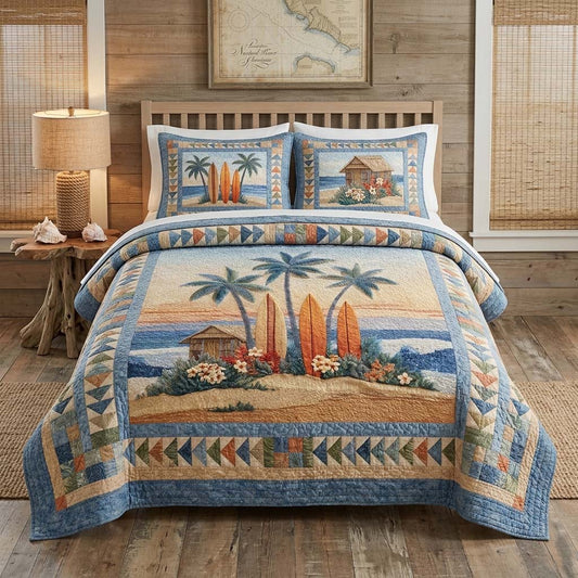 Surf Escape 3-Piece Quilted Bedding Set NCU0DQQ0827