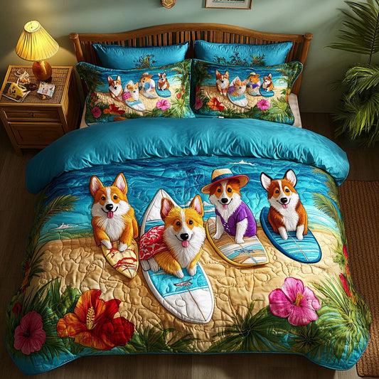 Surf Vibes Only 3-Piece Quilted Bedding Set NCU0NNT714