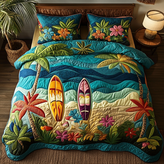 Surfer Paradise 3-Piece Quilted Bedding Set NCU0NVH236