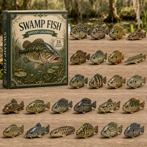 CHRISMAST KICKOFF 40% OFF - Swamp Fish World Advent Calendar 2026 - 24-Day Festive Countdown, Acrylic Charms Blind Box - Gift For Fish Lovers AC0TM148