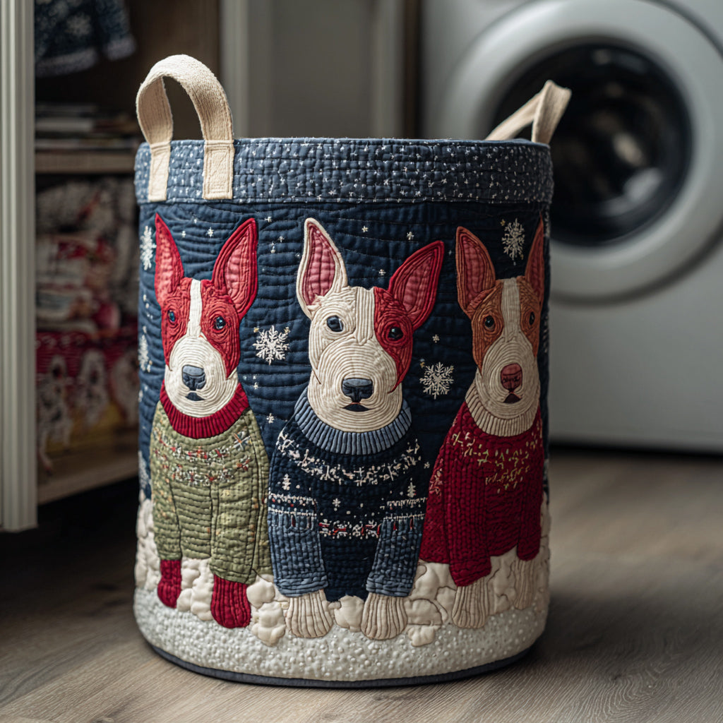 Sweater Bull Terrier Quilted Laundry Basket NCU0HNH646