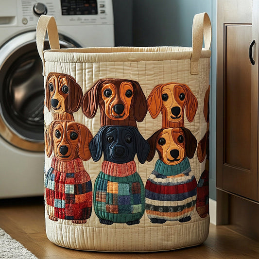 Sweater Dachshund Quilted Laundry Basket NCU0LDH011