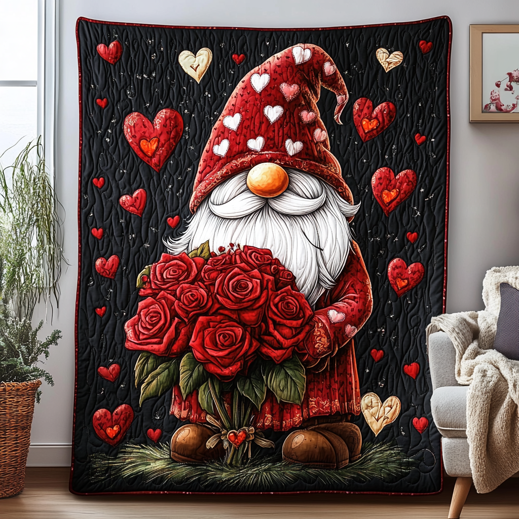 Sweet Gnome Love Quilted Blanket NCU0TL2320