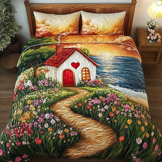 Sweet Blossom 3-Piece Quilted Bedding Set NCU0NVH194