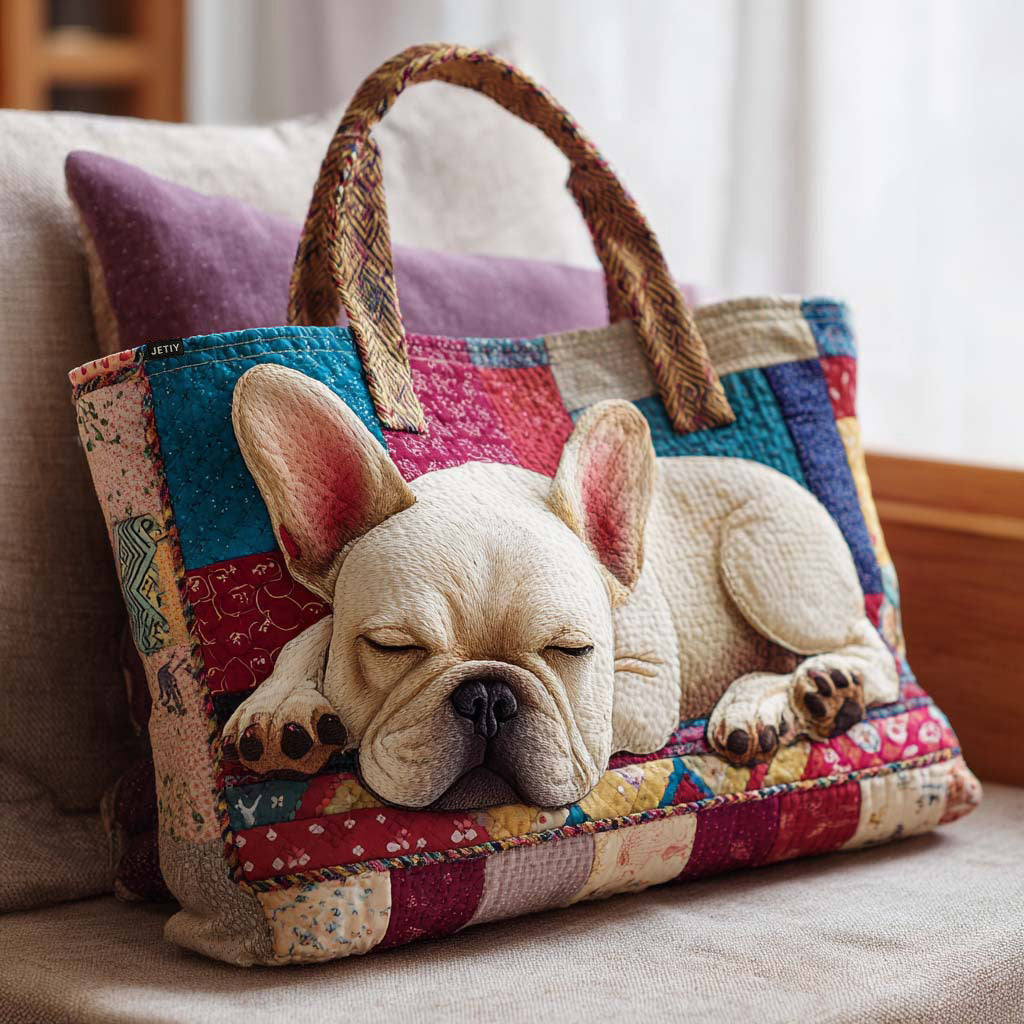 Bulldog Quilted Tote Bag NCU0QN077