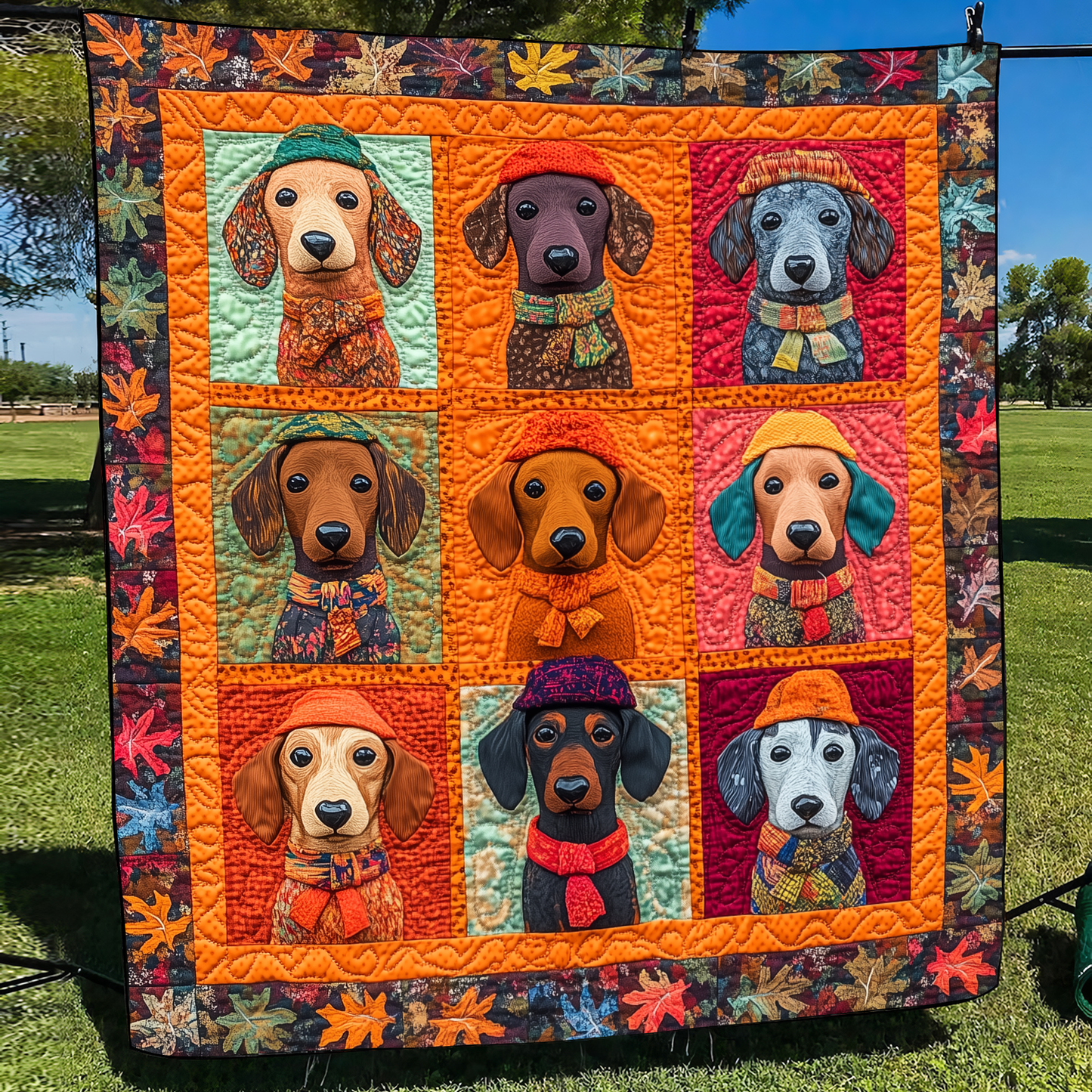 Sweet Dachshund Quilted Blanket NCU0VL453