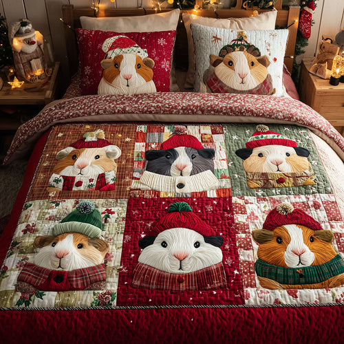 Sweet Guinea Pig 3-Piece Quilted Bedding Set NCU0TH3781
