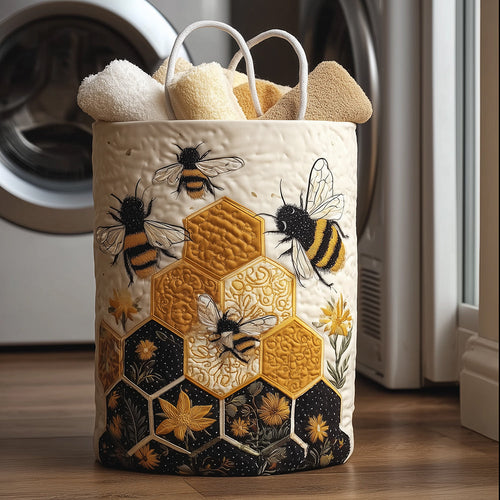 Sweet Hive Quilted Laundry Basket NCU0TH2997