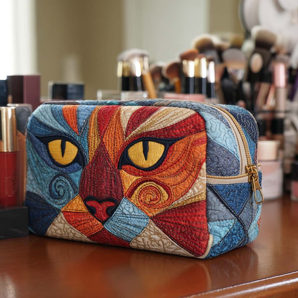 Sweet Little Cat Quilted Makeup Bag NCU0NNT2085