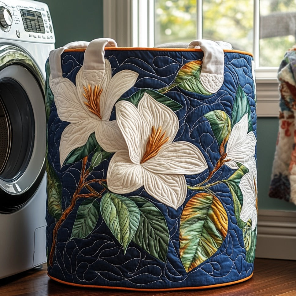 Sweet Magnolia Quilted Laundry Basket NCU0DV578