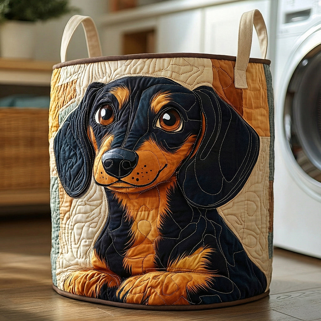 Sweet Pup Eyes Quilted Laundry Basket NCU0LDH008