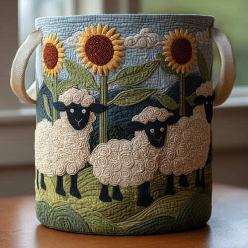Sweet Sheep Quilted Laundry Basket NCU0DDK1929