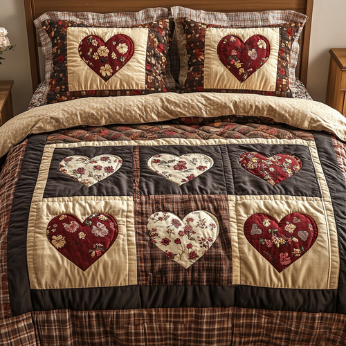 Sweet Stitch 3-Piece Quilted Bedding Set NCU0NVH152