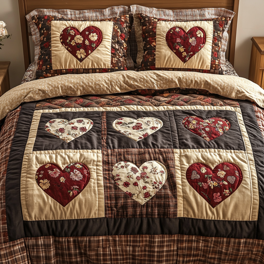 Sweet Stitch 3-Piece Quilted Bedding Set NCU0NVH152