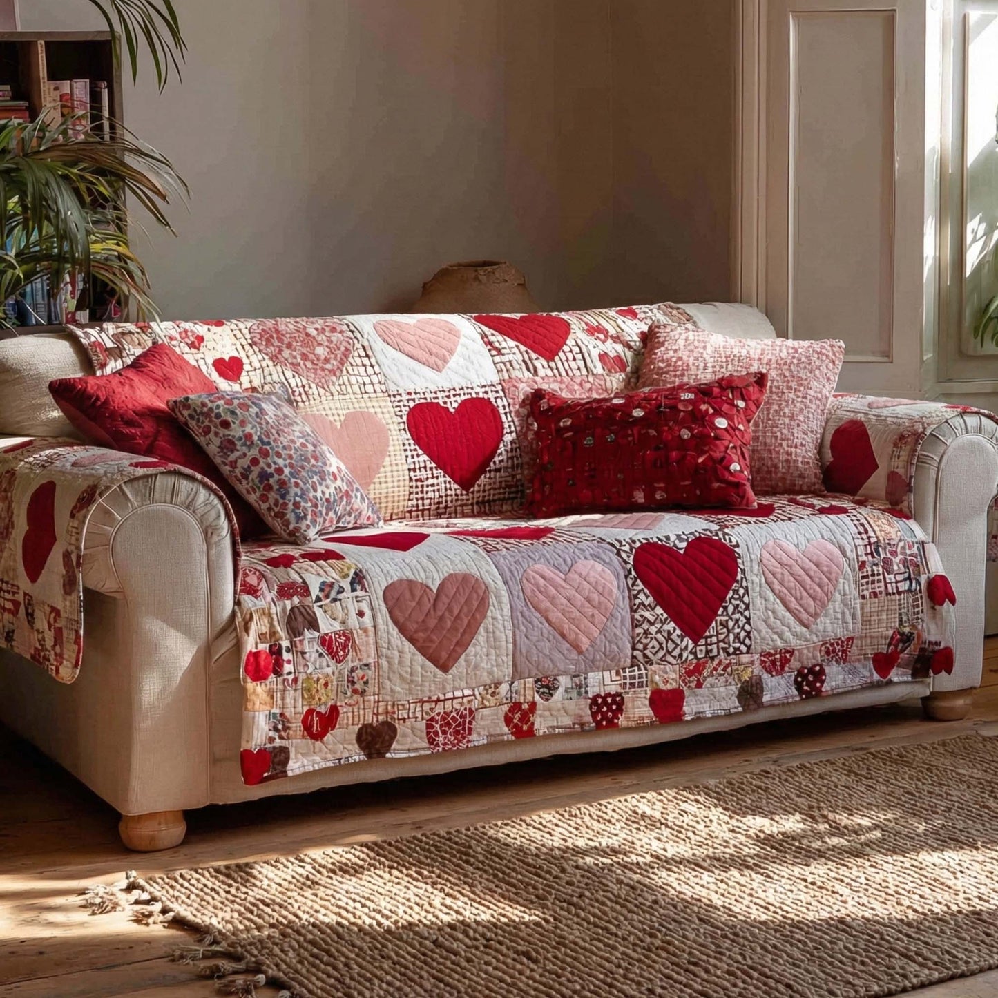 Sweet Valentine Quilted Sofa Cover NCU0NXD1329