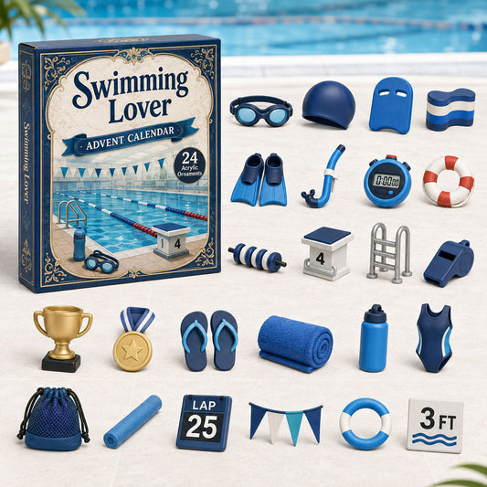 CHRISTMAS KICKOFF 40% OFF - Swimming Lover Advent Calendar 2026 - 24-Day Festive Countdown, Acrylic Charms Blind Box - Gift For Sport Lovers AC0HA067