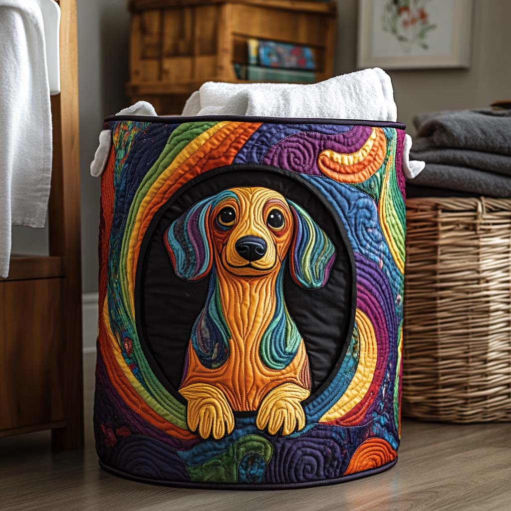 Swirl Pup Glow Quilted Laundry Basket NCU0NXD146