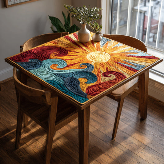 Swirling Sun Waves Quilted Table Topper NCU0HNH187