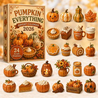 THANKSGIVING KICKOFF 40% OFF - Pumpkin Everything Advent Calendar 2026 - 24-Day Festive Countdown, Acrylic Charms Blind Box - Gift For Family & Friends AC0HT381