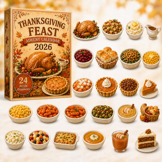 THANKSGIVING KICKOFF 40% OFF - Thanksgiving Feast Advent Calendar 2026 - 24-Day Festive Countdown, Acrylic Charms Blind Box - Gift For Family & Friends AC0HT379