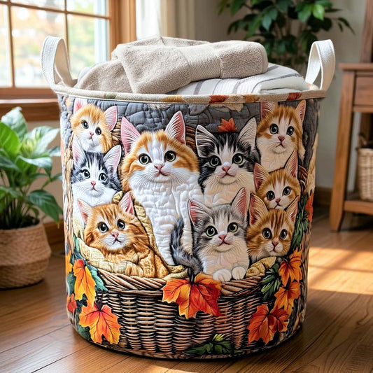 Tabby Charm Quilted Laundry Basket NCU0NNL008