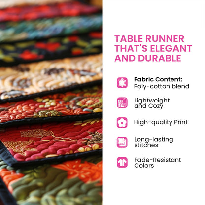 Autumn Colors Shine Quilted Table Runner NCU0TL1344