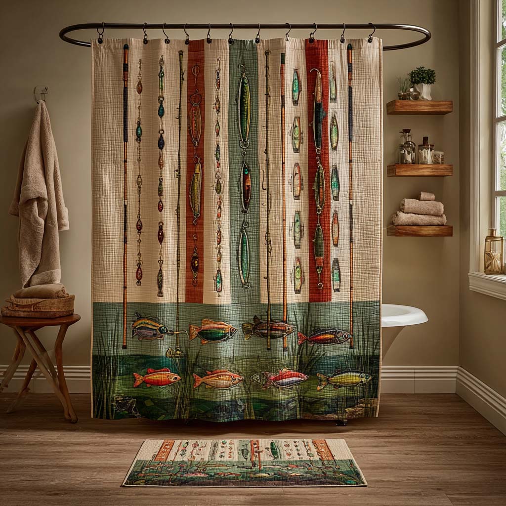 Tackle Wall Tales Shower Curtain NCU0DQQ0398