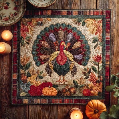 Tailfeathers and Thanks Quilted Table Topper NCU0PTT1550