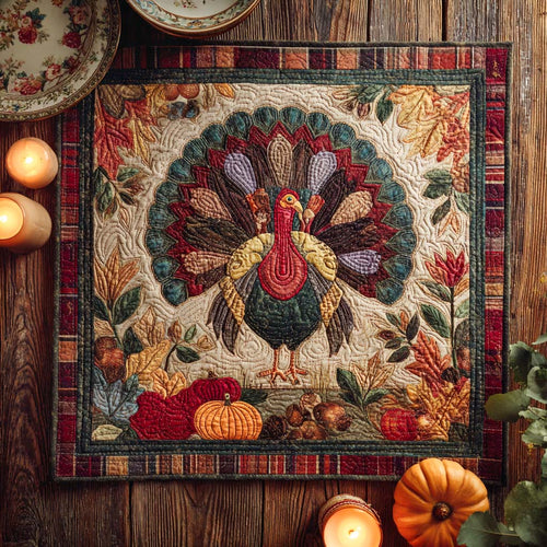 Tailfeathers and Thanks Quilted Table Topper NCU0PTT1550