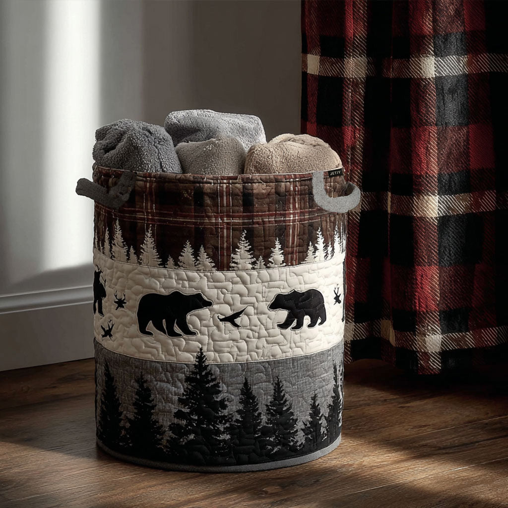Tartan Hunt Lodge Quilted Laundry Basket NCU0PTT1887