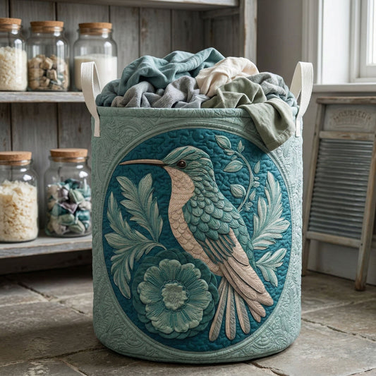 Teal Garden Quilted Laundry Basket NCU0NNT3034