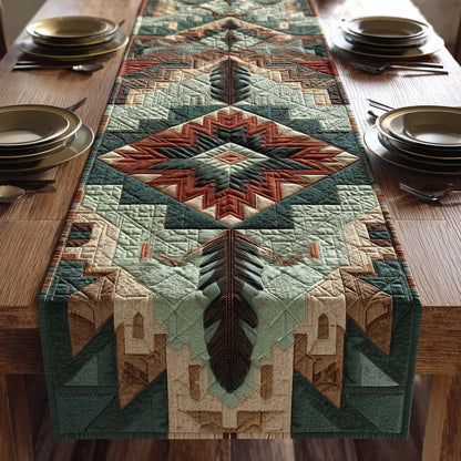 Teal Stone Arrowhead Quilted Table Runner NCU0NXD1198