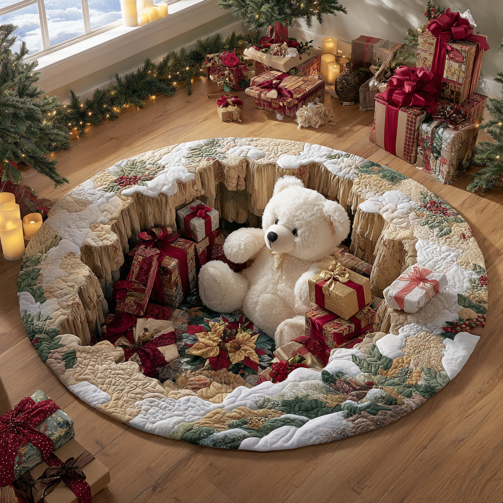 Teddy Holiday Dream Quilted Round Mat NCU0DV1257