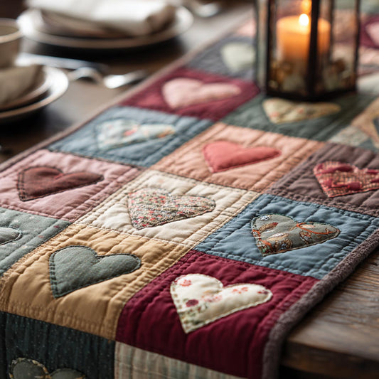 Tender Hearts Quilted Table Runner NCU0DV1819