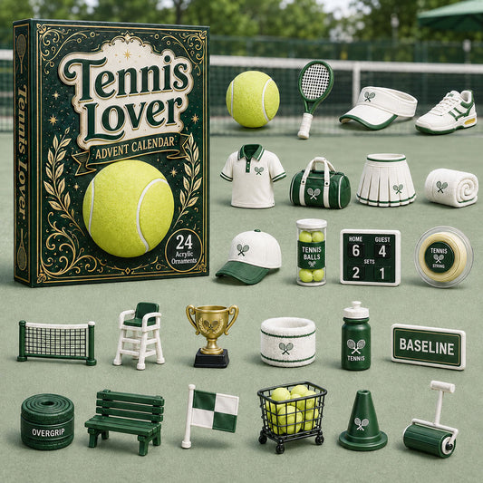 CHRISTMAS KICKOFF 40% OFF - Tennis Lover Advent Calendar 2026 - 24-Day Festive Countdown, Acrylic Charms Blind Box - Gift For Tennis Lovers AC0HA049