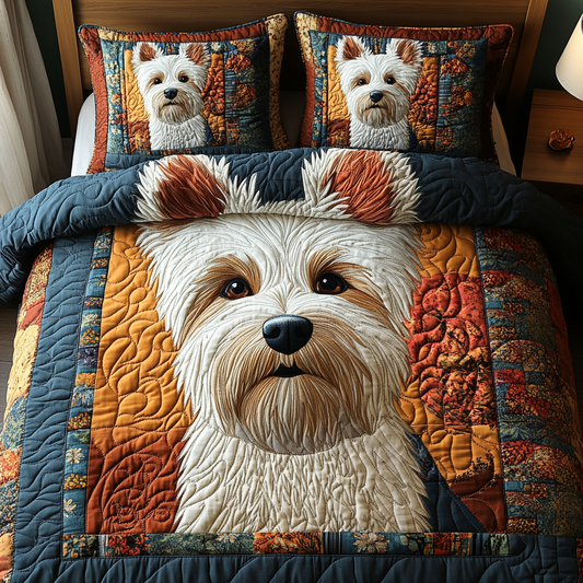 Terrier Dream 3-Piece Quilted Bedding Set NCU0DV454
