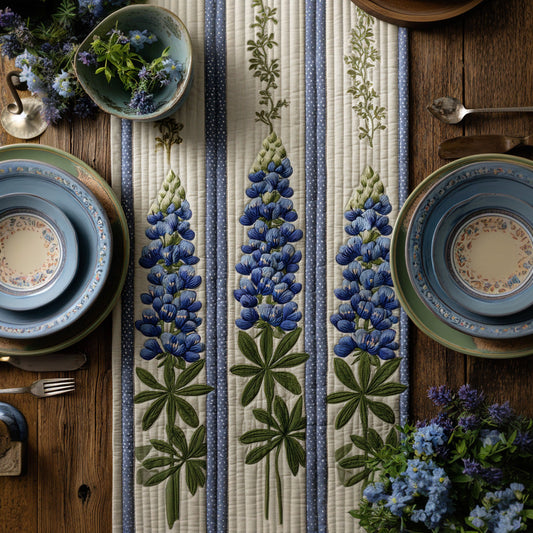 Texas Bluebonnet Quilted Table Runner NCU0LDH538