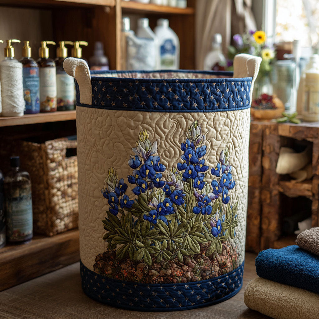 Texas Meadow Quilted Laundry Basket NCU0NTV449